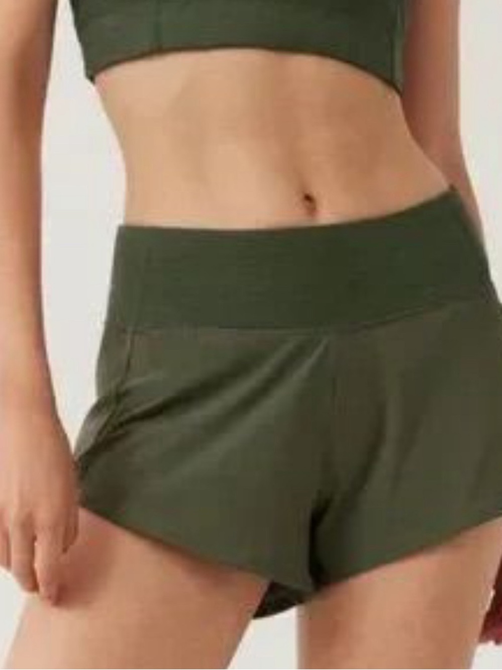 Outdoor Voices Olive Athletic High-Rise Shorts